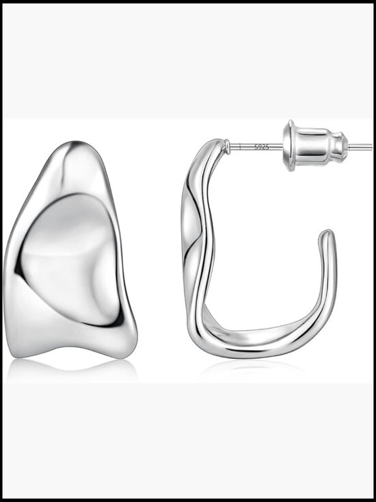 Jewelry - Chunky Teardrop Earrings Sterling Silver Post Gold Plated Statement Drop